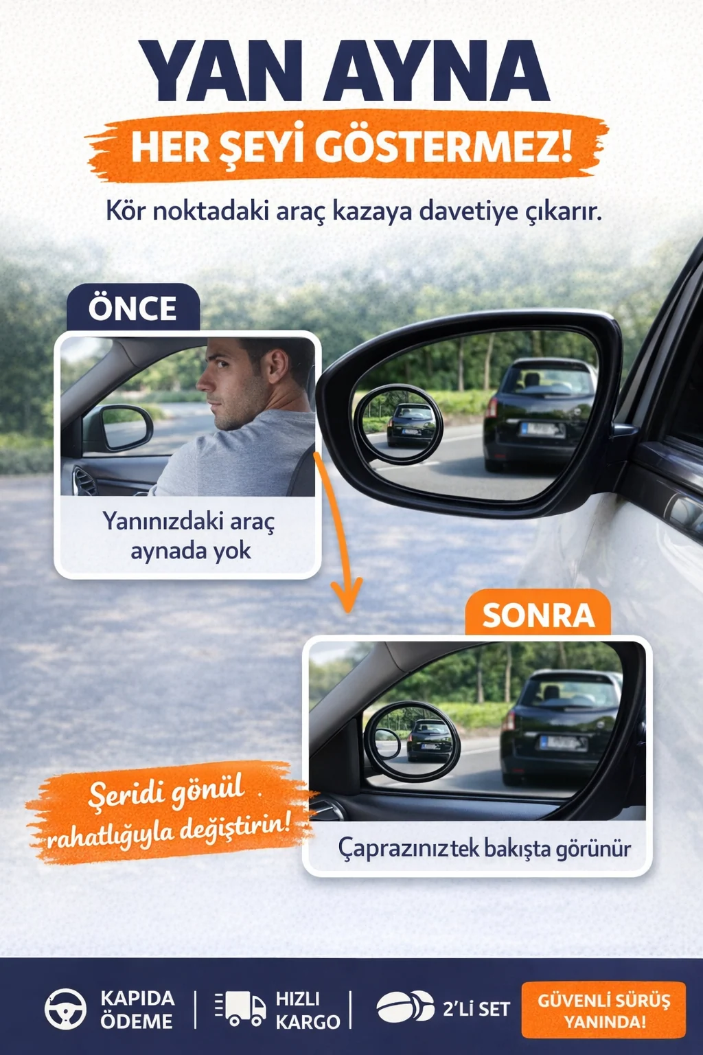 Kör nokta tehlikesine son: yanınızdaki aracı artık görün — Kör noktadaki aracı gösteren yardımcı ayna, sorunu çözer